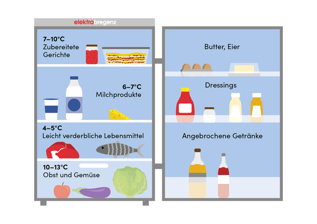 Mit elektrabregenz den Kühlschrank richtig einräumen  
